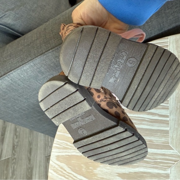 Cat & Jack|Baby toddler girl Leopard Print Kids chunky combat Boots w Pink Lace• - Picture 7 of 8